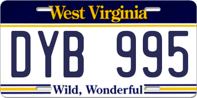 WV license plate DYB995