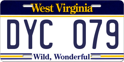WV license plate DYC079