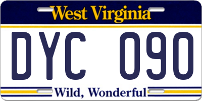 WV license plate DYC090