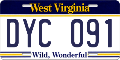 WV license plate DYC091