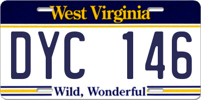 WV license plate DYC146