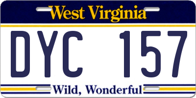 WV license plate DYC157