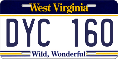 WV license plate DYC160