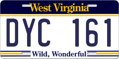 WV license plate DYC161