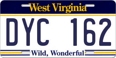 WV license plate DYC162