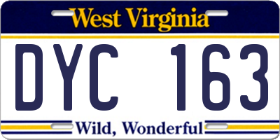 WV license plate DYC163