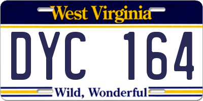 WV license plate DYC164