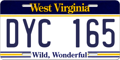 WV license plate DYC165
