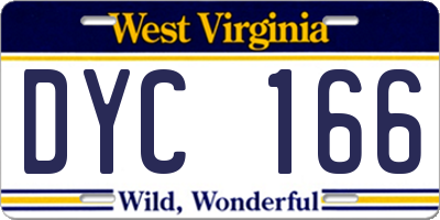 WV license plate DYC166