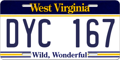 WV license plate DYC167