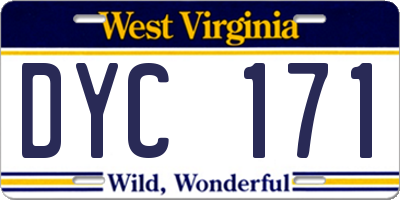 WV license plate DYC171