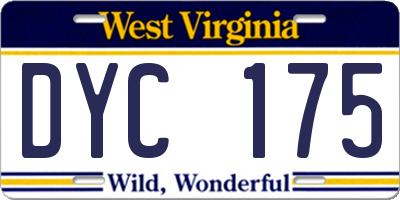 WV license plate DYC175