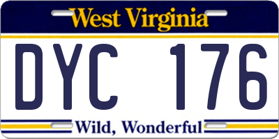 WV license plate DYC176