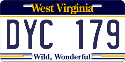 WV license plate DYC179