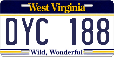 WV license plate DYC188