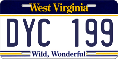 WV license plate DYC199