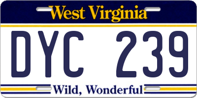WV license plate DYC239