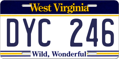 WV license plate DYC246