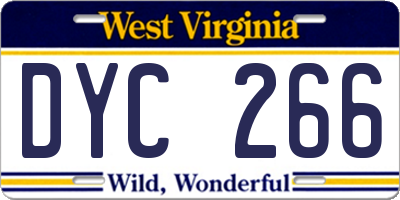 WV license plate DYC266