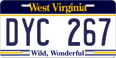 WV license plate DYC267
