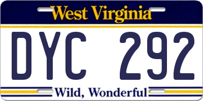 WV license plate DYC292