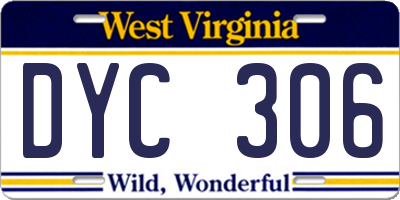 WV license plate DYC306