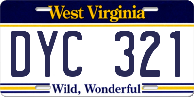 WV license plate DYC321