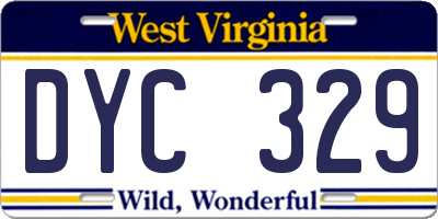 WV license plate DYC329