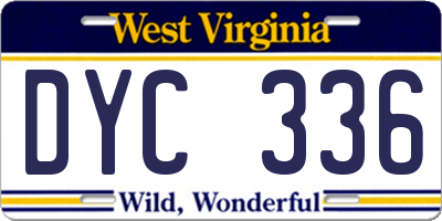 WV license plate DYC336
