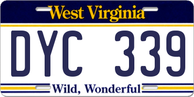 WV license plate DYC339