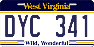WV license plate DYC341