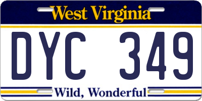 WV license plate DYC349