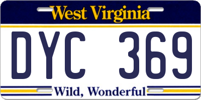 WV license plate DYC369