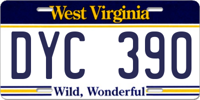 WV license plate DYC390