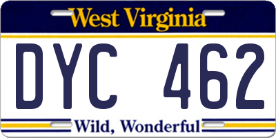 WV license plate DYC462
