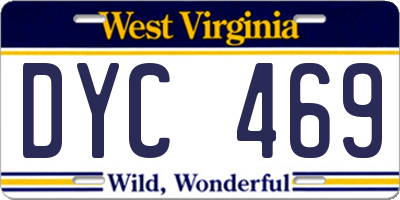 WV license plate DYC469