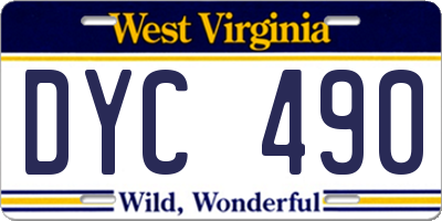 WV license plate DYC490