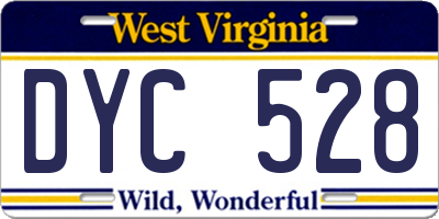 WV license plate DYC528