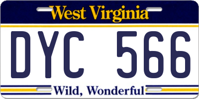 WV license plate DYC566