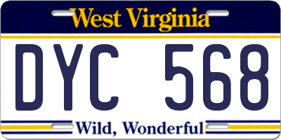 WV license plate DYC568