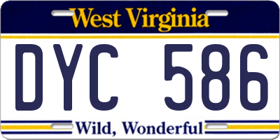 WV license plate DYC586