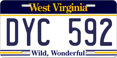 WV license plate DYC592