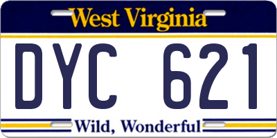 WV license plate DYC621