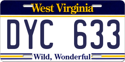 WV license plate DYC633