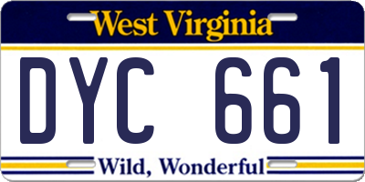 WV license plate DYC661