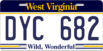 WV license plate DYC682