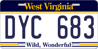 WV license plate DYC683