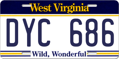 WV license plate DYC686