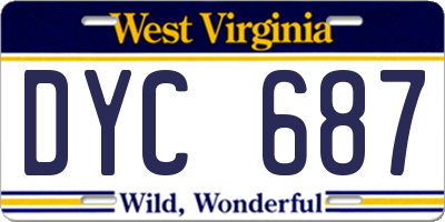 WV license plate DYC687