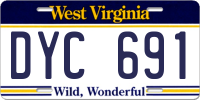 WV license plate DYC691